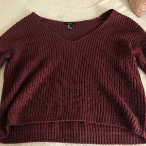 Burgundy Forever 21 cropped sweater